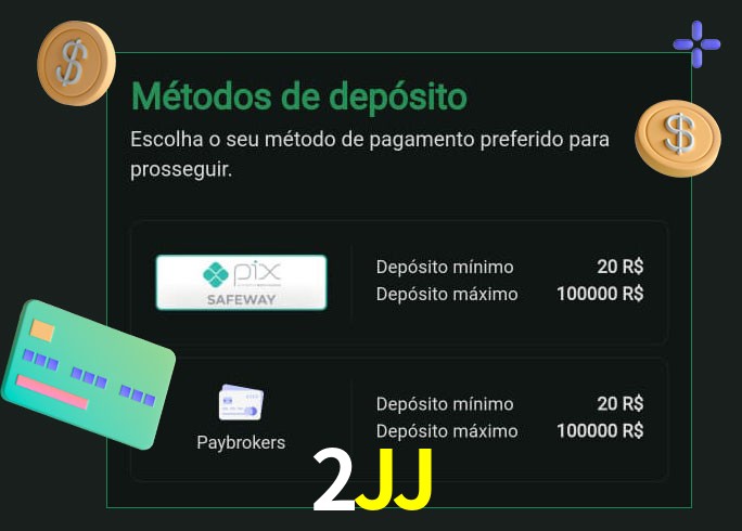 O cassino 2JJ oferece uma grande variedade de métodos de pagamento